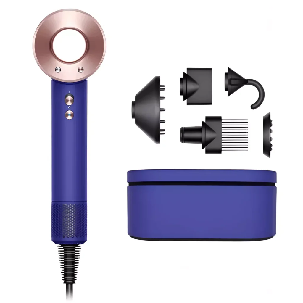 Фен Dyson Supersonic HD07 (Vinca blue и Rosé) с кожаным кейсом